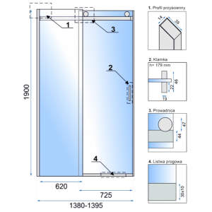 Душевая дверь Rea Nixon-2 REA-K5006 параметры