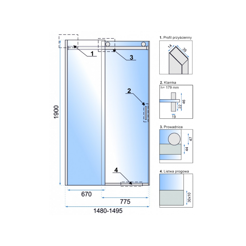 Душевая дверь Rea Nixon-2 REA-K5009 параметры