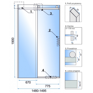 Душевая дверь Rea Nixon-2 REA-K5009 параметры