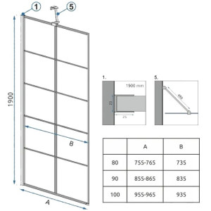 Душевая стенка Rea Molier REA-K8531 параметры