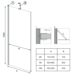 Душевая стенка Rea Molier REA-K8534  параметры
