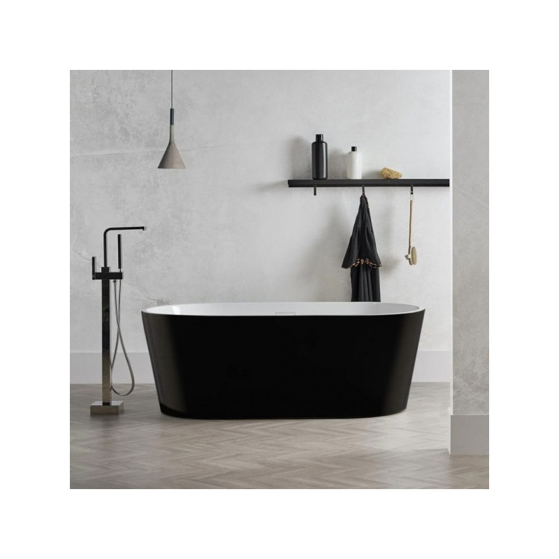 Ванна акриловая Calani Lester White/Black CAL-W0101 160x74 в ванной