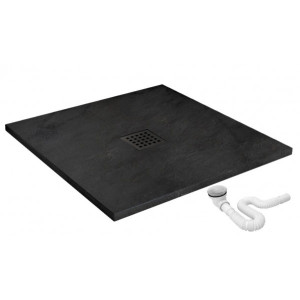 Душевой поддон Rea Rock Black REA-K4581 90x90 c cифоном