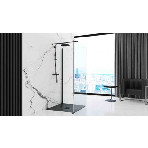 Душевой поддон Rea Rock Black REA-K4581 90x90 с душевым ограждением