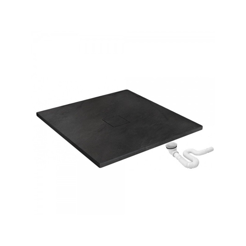 Душевой поддон Rea Stone Black REA-K9602 120x80 c сифоном