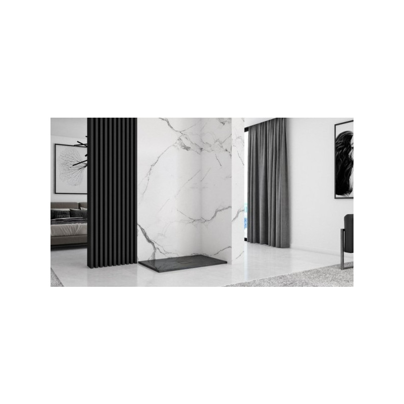 Душевой поддон Rea Stone Black REA-K9756 100х80 в интерьере