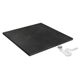 Душевой поддон Rea Stone Black REA-K9601 90х90 с сифоном