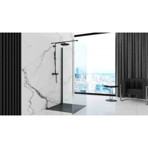 Душевой поддон Rea Stone Black REA-K9601 90х90 с душевым ограждением