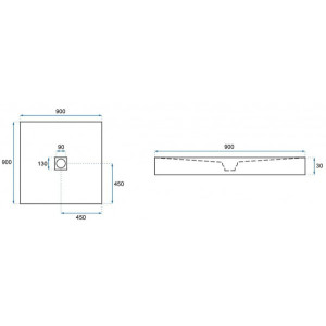 Душевой поддон Rea Stone Black REA-K9601 90х90 размеры