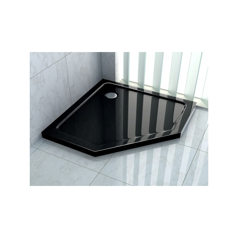 Душевой поддон Rea Diamond Black REA-K8543 90x90 на полу