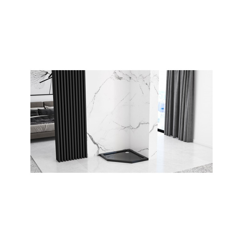 Душевой поддон Rea Diamond Black REA-K8543 90x90 в интерьере