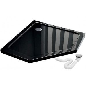 Душевой поддон Rea Diamond Black REA-K8543 90x90 c сифоном