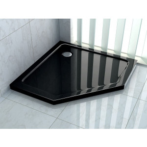 Душевой поддон Rea Diamond Black REA-K8543 90x90 на полу