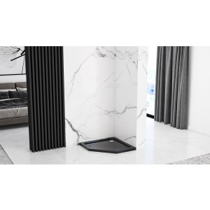 Душевой поддон Rea Diamond Black REA-K8543 90x90 в интерьере