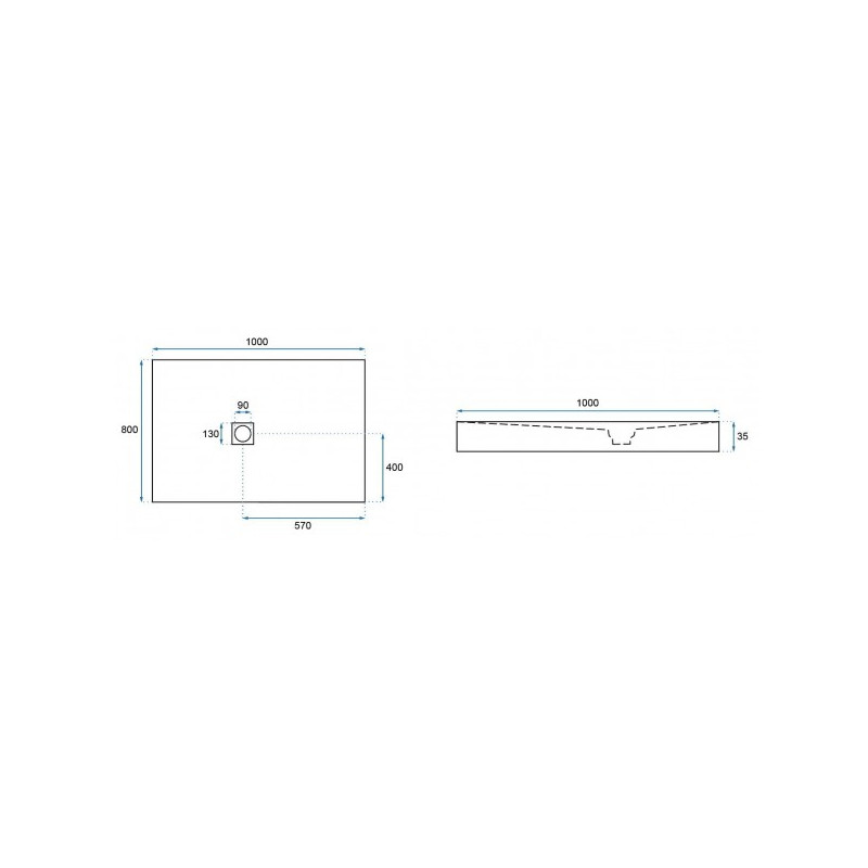 Душевой поддон Rea Rock Grey REA-K4582 100x80 размеры