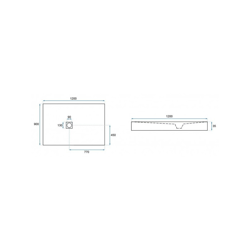 Душевой поддон Rea Rock Grey REA-K4584 120x90 размеры