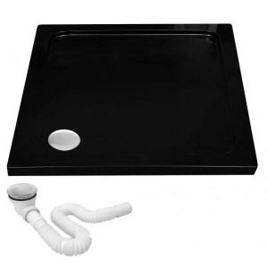 Душевой поддон Rea Savoy Black REA-K4804 80х80 с сифоном