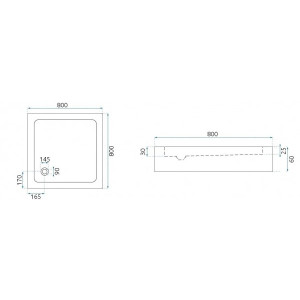 Душевой поддон Rea Savoy Black REA-K4804 80х80 размеры