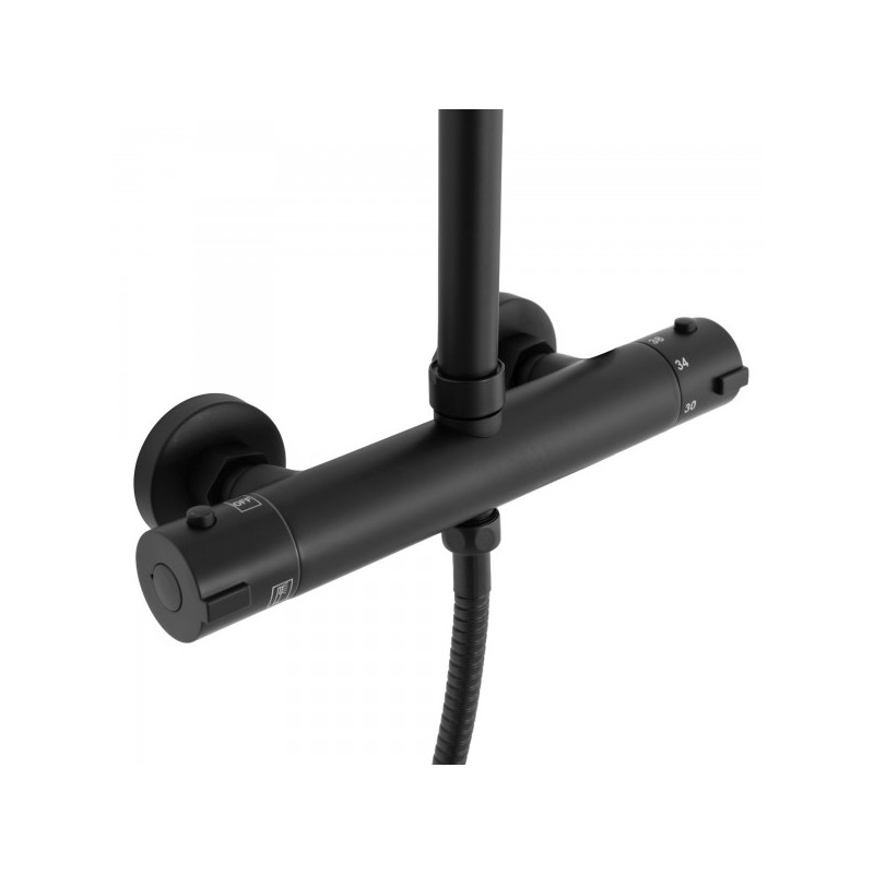 Душевая система Rea Bliss Black REA-P8804 термостат