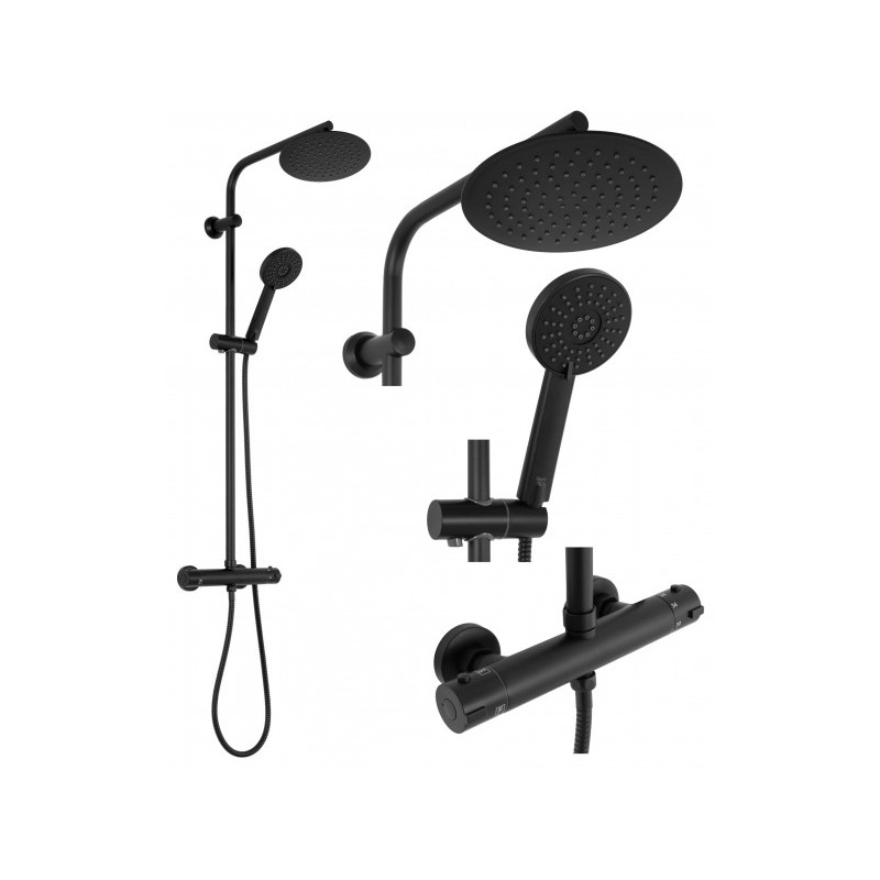 Душевая система Rea Bliss Black REA-P8804 комплект