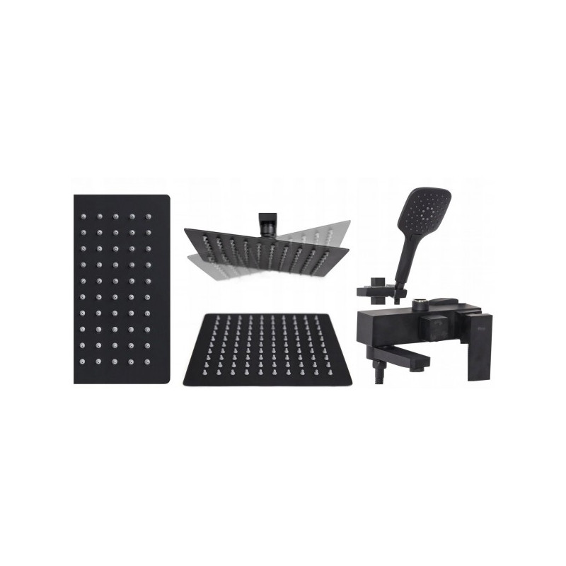 Душевая система Rea Fort Black Mat REA-P9861 верхний душ и лейка