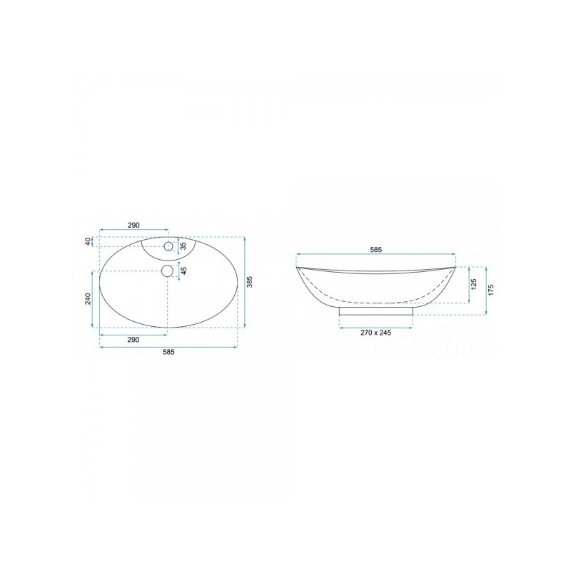 Умывальник Rea Rosa-2 - размер
