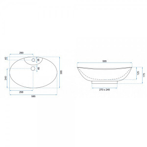 Умывальник Rea Rosa-2 - размер