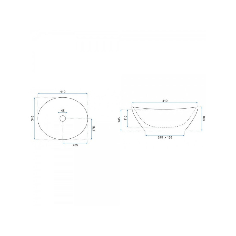 Умывальник Rea Sofia Light Stone - размер