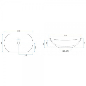 Умывальник Rea Sofia Gold White - размер