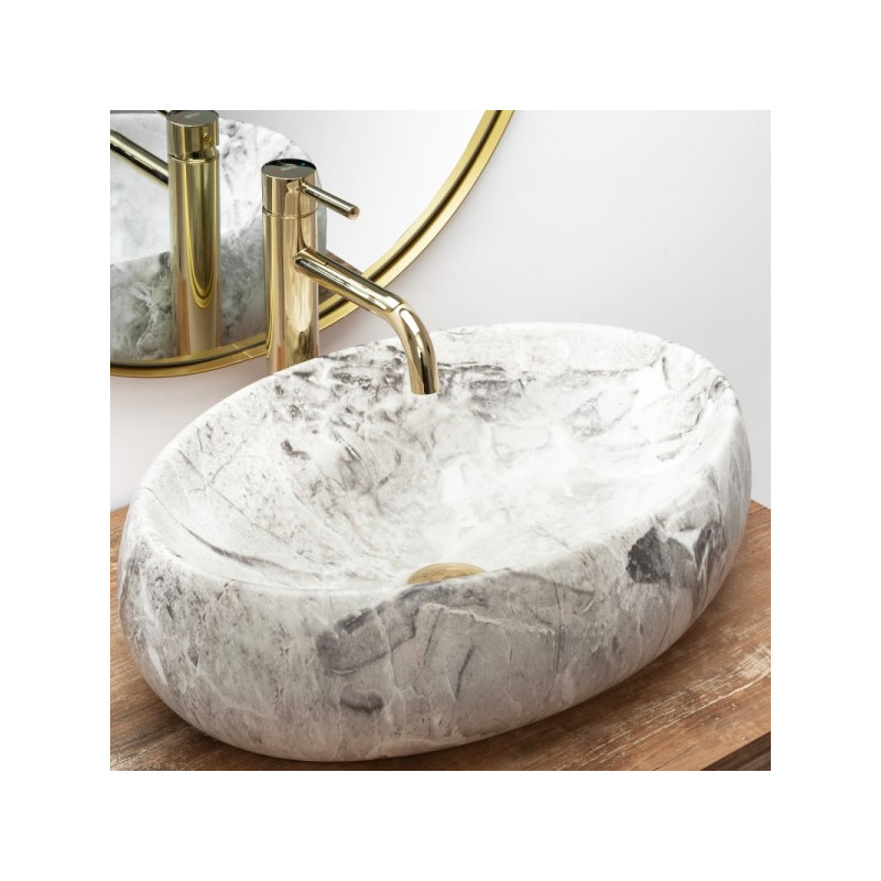 Умывальник Rea Linda Stone - вид сбоку