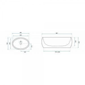 Умывальник Rea Linda Stone - размер