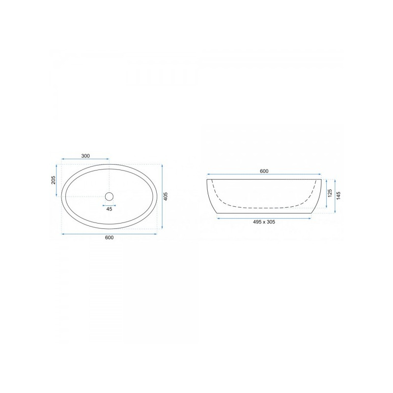 Умывальник Rea Melania - размер
