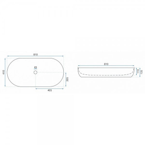 Умывальник Rea Cleo 81 - размер