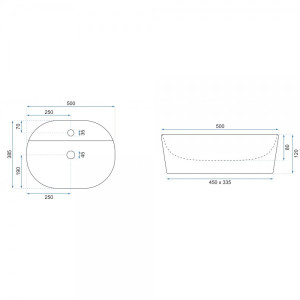 Умывальник Rea Carina - размер
