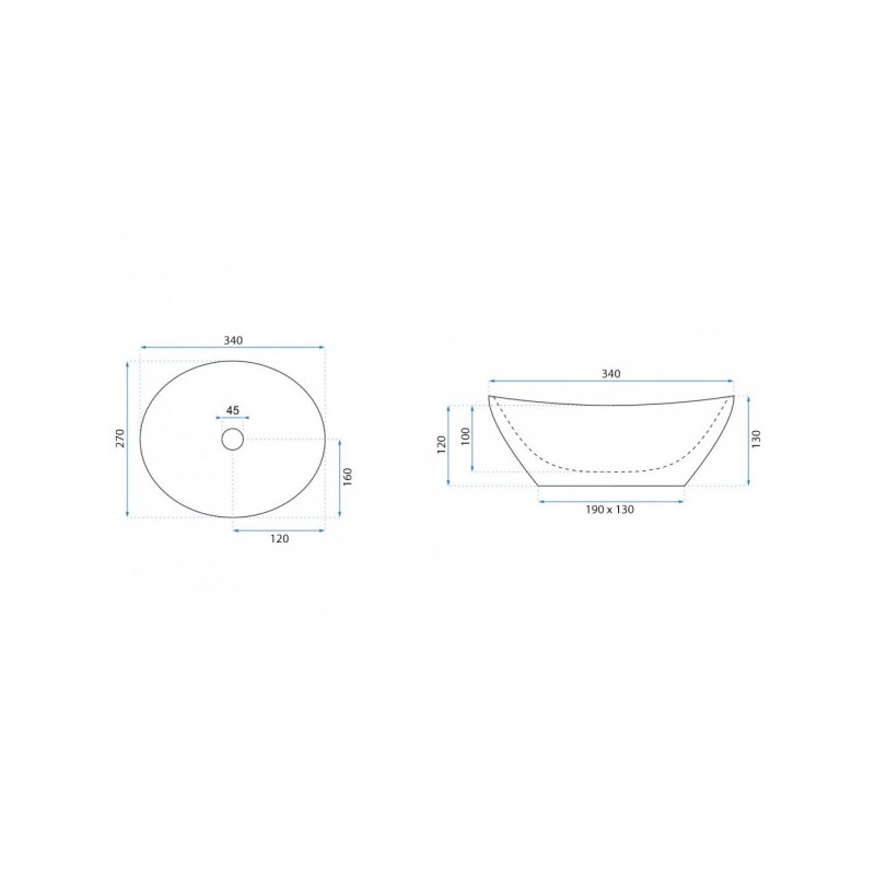 Умывальник Rea Sofia Mini White - размер