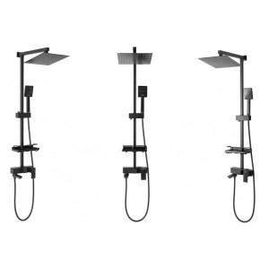 Душевая система Rea Jack Black REA-P7009 вид с разных сторон