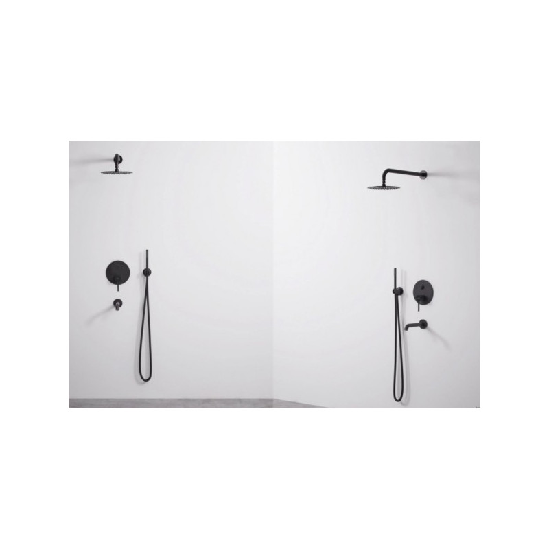 Душевая система Rea Lungo Black REA-P4112 в ванной