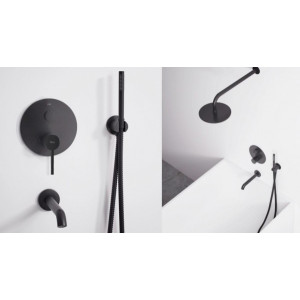 Душевая система Rea Lungo Black REA-P4112 на стене