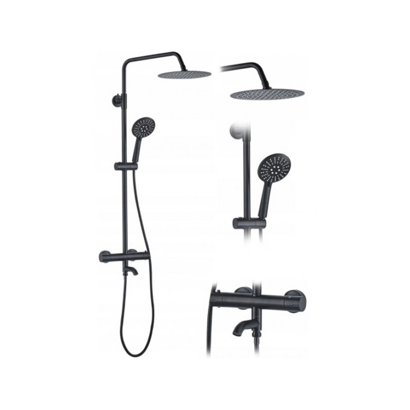 Душевая система Rea Lungo Black REA-P4113 комплект
