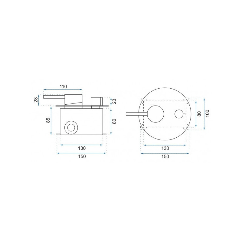 Душевая система Rea Lungo Chrome REA-P8007 размеры смесителя