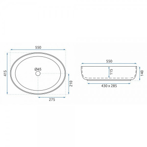 Умывальник Rea Queen - размер
