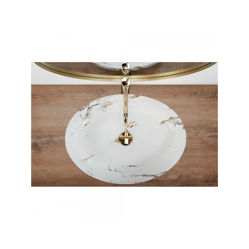 Умывальник Rea Queen Carrara Shiny - вид сверху