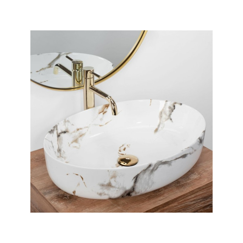 Умывальник Rea Queen Carrara Shiny - общий вид