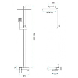 Душевая система Rea Navaro REA-P0802 размеры