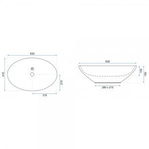 Умывальник Rea Olga - размер