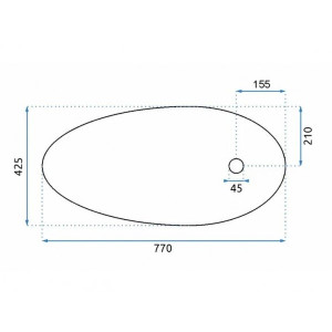 Умывальник Rea Greta 75 - размер
