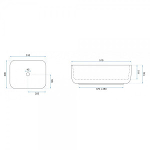 Умывальник Rea Demi Slim - раззмер