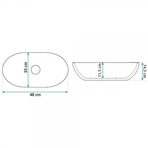 Умывальник Rea Linda Granit - размер