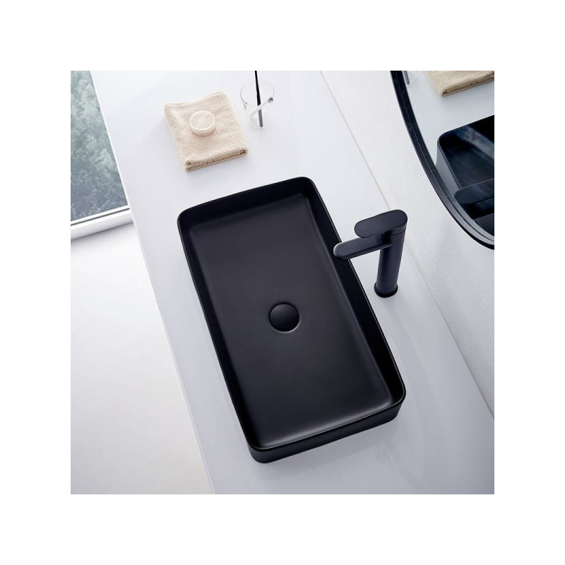 Умывальник Rea Denis Black Matt - вид на столеш