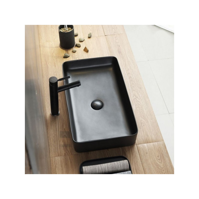 Умывальник Rea Denis Black Matt - вид в интерьере